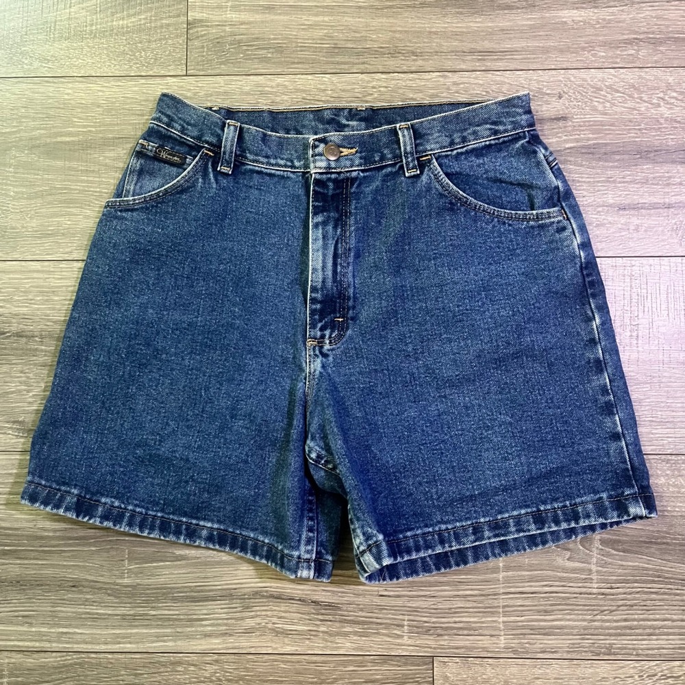 Vintage Wrangler High Waisted Denim Shorts Blue Medium Wash 100% Cotton Sz 12